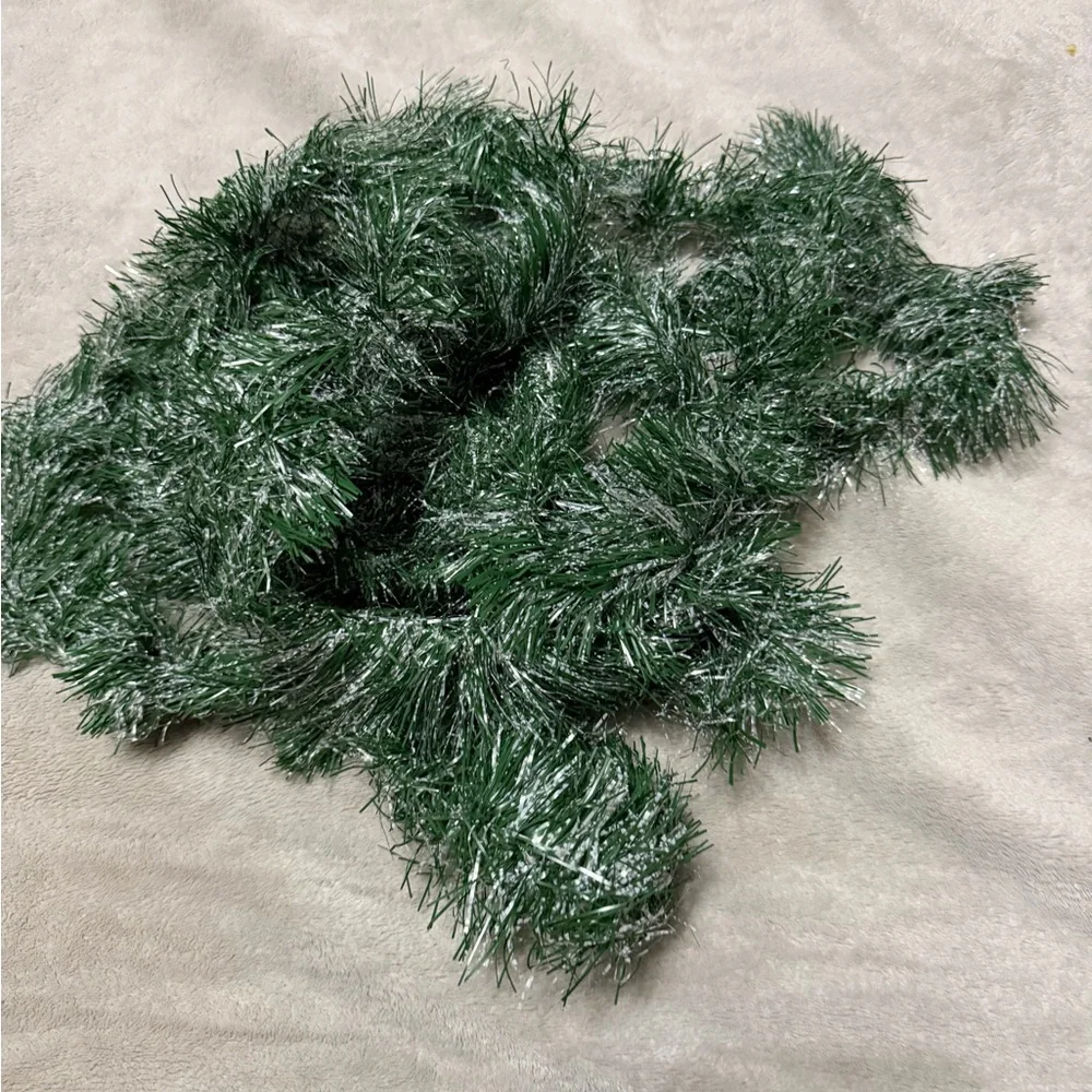 Festive Green and Silver Holiday Garland new